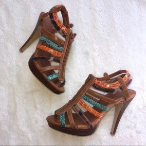 Call It Spring Fun Zip Front Heels Size 8